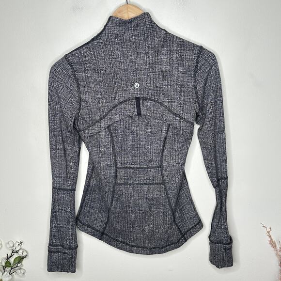 LULULEMON Define Jacket Ritual Jacquard Luon Black White Sz 4 {3G25} - Picture 3 of 5